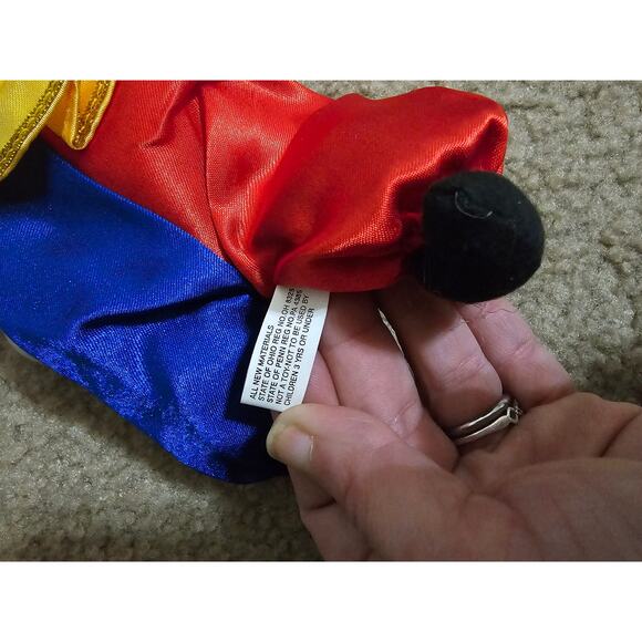 Vintage Artmark Porcelain Clown Dolls - Harlequin Satin Costume-Set of 2 - Picture 9 of 16